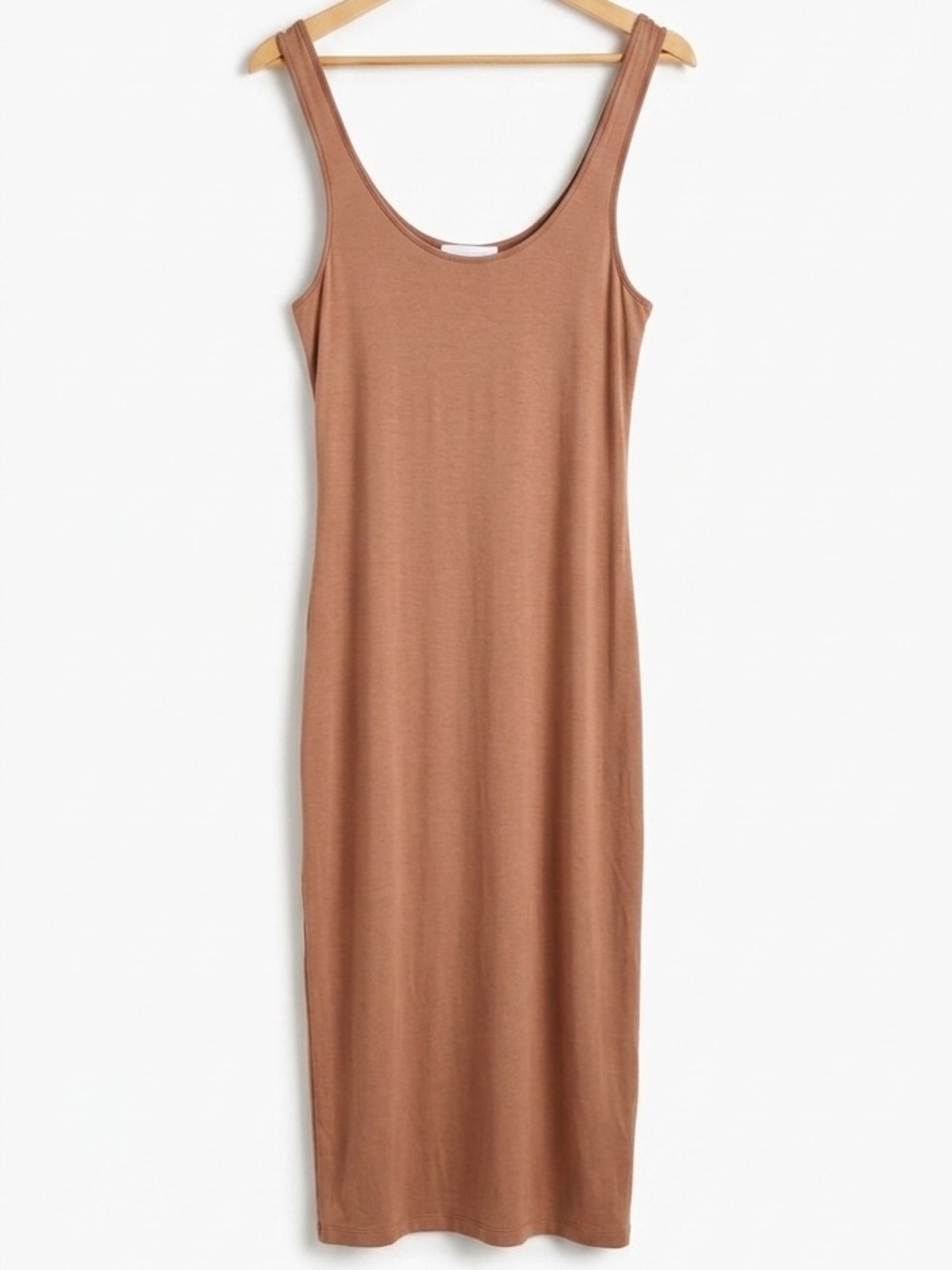 House of Harlow 1960 Sleeveless Scoop Neck Midi Dress Brown Tan Size Medium M